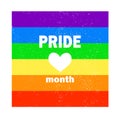 LGBTQ Pride banner with heart. Heart Shape with LGBT. Progress. Pride Rainbow,Flag. Concept of pride month Royalty Free Stock Photo